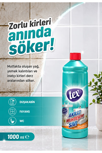 Tex Akıllı Muhteşem Derz Temizleyici – Güçlü Leke ve Kir Çözücü, Derinlemesine Temizlik