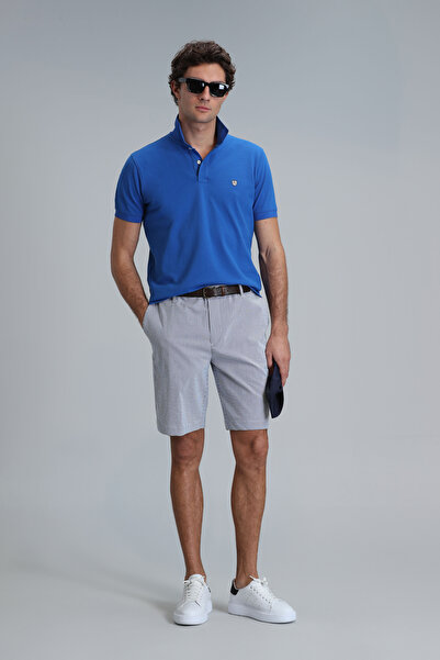 Lufian Pantaloni scurți chino pentru bărbați Fral Spor, croială slim, Saks