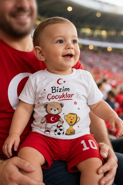dinamik çocuk Erkek Bebek Unısex Bizim Çocuklar Ay Yıldız Kupa Ayıcık Baskılı...