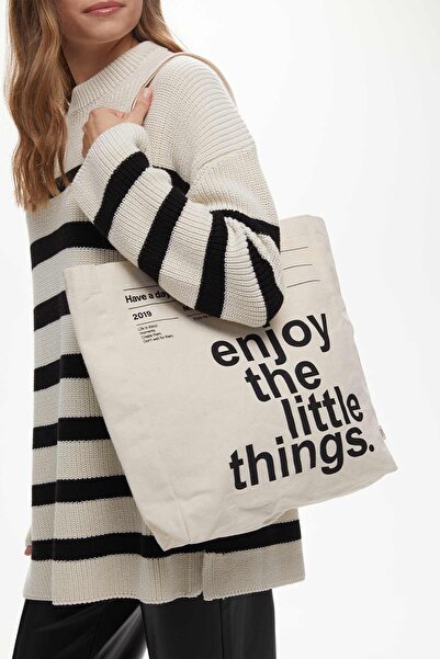 Manuka Printed Gusseted Cloth Bag Enjoy