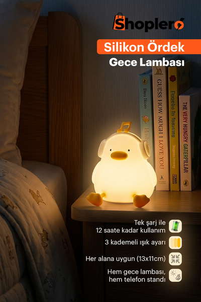 Shoplero Silikon Ördek Gece Lambası