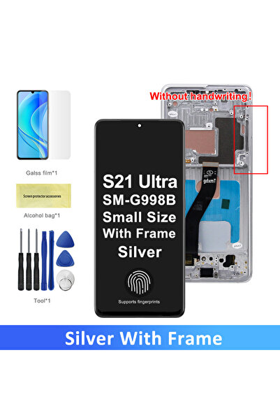 Choice1 شاشة AMOLED S21 Ultra بإطار فضي، متوافقة مع S21 Ultra 5G G998B G998B/DS.