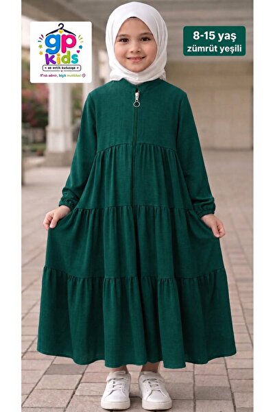 GP Kids 3-Layer Ruched Children's Ferace Emerald Green