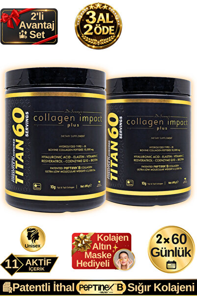 Dr.Sammy's Collagen Impact Plus Titan 60 - 2'li Avantaj Set Tip 1-3 Hidrolize...