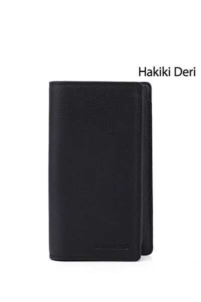 GÖNDERİ(R) Portofel orizontal unisex din piele naturală, negru, Floter