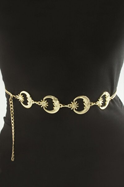 Generic Brand Glblseme Moon Star Metal Chain Belt (215820) - Yellow