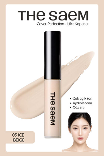 THE SAEM Uzun Süre Kalıcı Likit Kapatıcı Cover Perfection Tip Concealer 0.5 I...