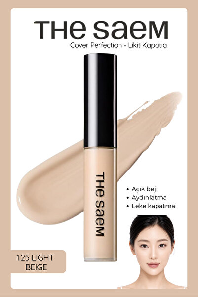 THE SAEM Uzun Süre Kalıcı Likit Kapatıcı Cover Perfection Tip Concealer - Lig...