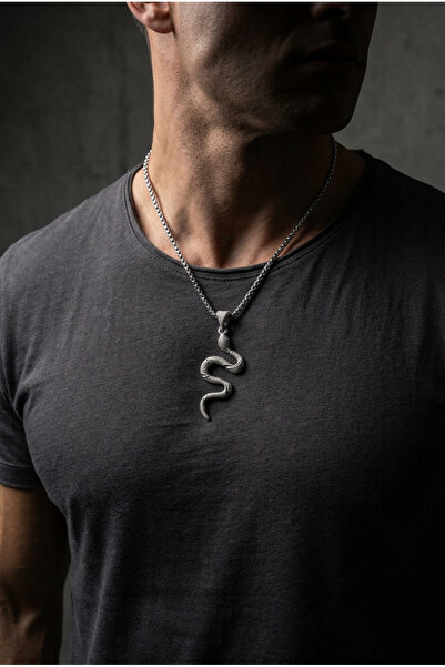 Begondio Snake Handcrafted Stainless Steel Chain Men's Necklace