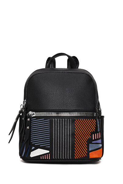 Derimod Rucsac negru imprimat pentru femei 26SBD262226
