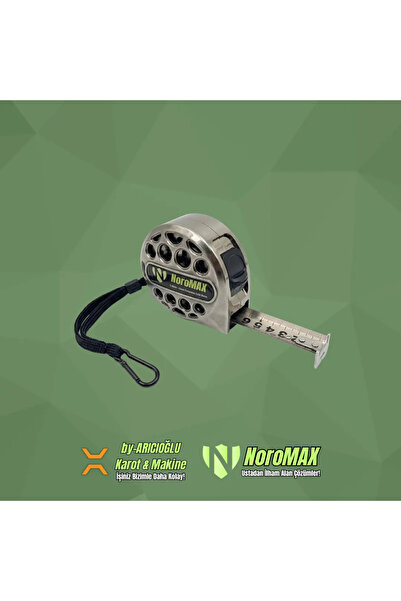 Noromax 5m x 25mm Paslanmaz Çelik Şerit Metre - Ultra Dayanıklı Tasarım
