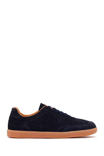 Derimod Erkek Lacivert Bağcıklı Süet Deri Sneaker 26SFD750710