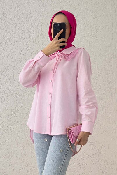 Salih Çelebi Yakalık Detaylı Gömlek 2214 - PEMBE