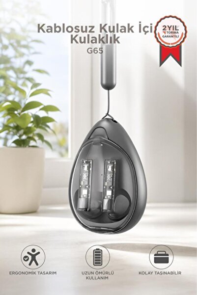 Torima Bluetooth Kulaklık Kulak İçi Stereo Kablosuz Kulaklık G65 Siyah