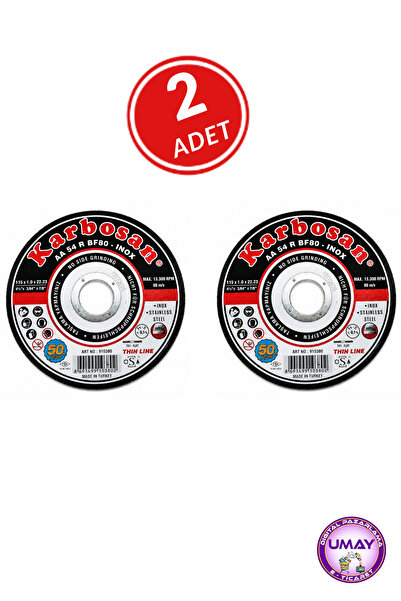 KARBOSAN 2 Adet İnox Metal Kesici Disk (Spiral Taşı) 115 mm x 1.0 x 22.23 | P...