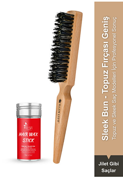 ELSA Professional Hair Wax Stick 75gr - Saç Sabitleyici ve 131 Topuz Fırçası ...