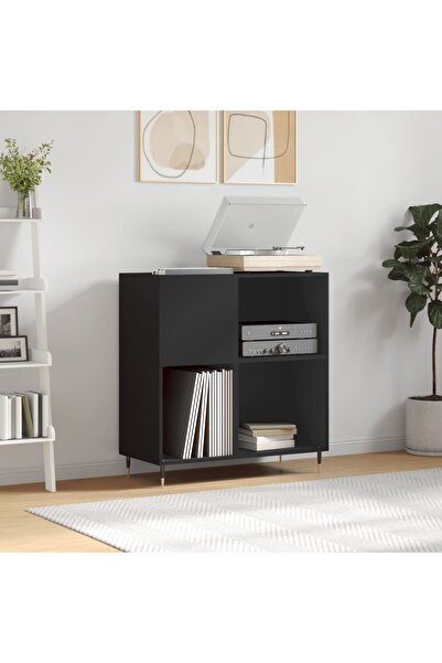 Concept Dulap pentru discuri negru 84,5x38x89 cm lemn compozit