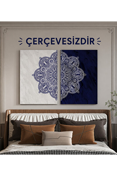Meröka Sonsuz Harmoni Şık Modern Premium Mandala Tablo Seti 2'li Duvar Dekoru...
