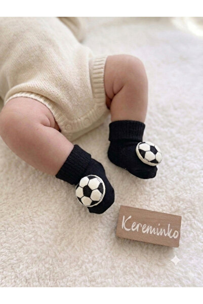 Kereminko Bebek Black and White Fan Socks with Ball Accessories, Suitable for...