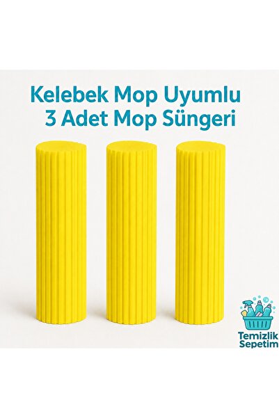 temizliksepetim Kelebek Mop Uyumlu Yedek Sünger Başlık – 28 cm (3 ADET)