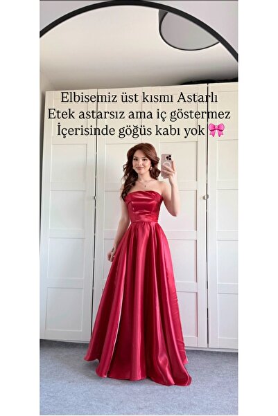 satenia storee DİANA saten yeni tasarım özel dikiş abiye elbise