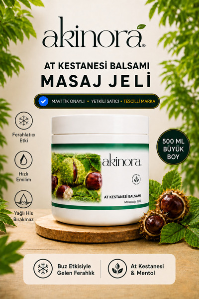 Akinora Çift Etkili Yoğun At Kestanesi kremi & Mentollü Masaj jeli 500 ml