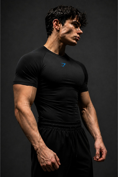 Stylovi Tricou de compresie premium Shark+ pentru sală - Ultra elastic , slim...