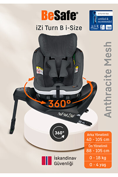 Besafe iZi Turn B I-Size Oto Koltuğu 0-18 Kg Anthracite Mesh