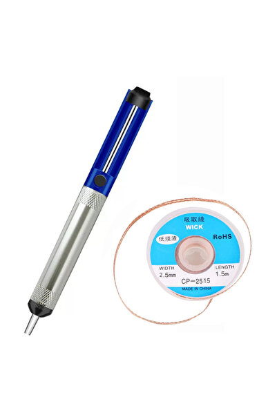 Choice4 Blue Pen Set 2 Aluminum Desoldering Pump Vacuum Tin Removal Pen Desol...
