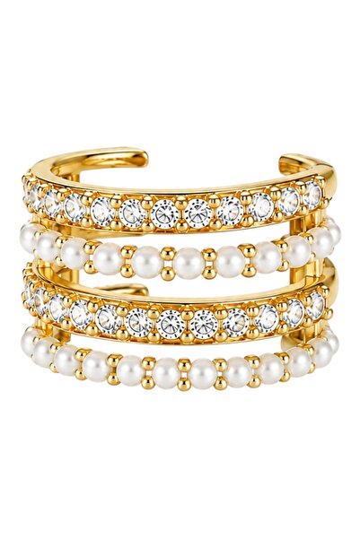 Store Diva Charm Parlak Taş ve İnci Detaylı Kıkırdak küpe