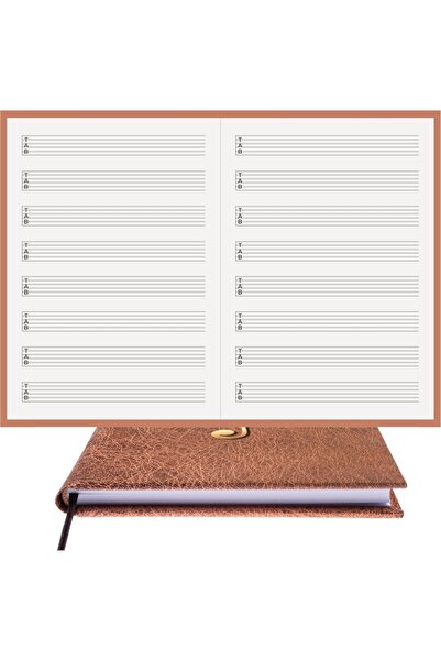 BİDEFTER دفتر ملاحظات للعزف على الجيتار (خط مقطوع مع مفاتيح TAB) مصنوع يدويًا...