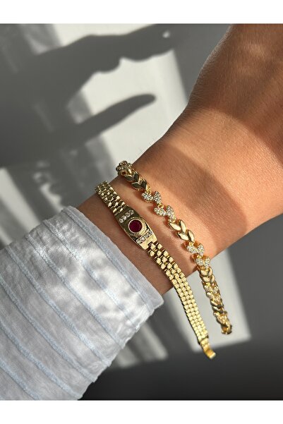 yeknova Xuping 14k Gold Rengi Başak Model Zirkon Taş Detay Kararmaz Kadın Bil...