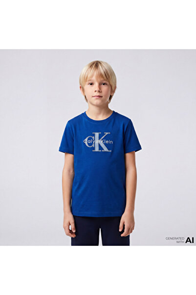 Calvin Klein Monologo Çocuk Mavi T-Shirt