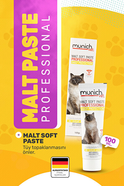 Munich Vet Malt Pasta 100 Gr. - Kediler Için Tüy Yumağını Önleyici Macun - Me...