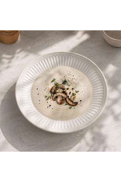 PAN HOME Vintage Elite Stoneware Soup Plate Dia20.3cm -off White