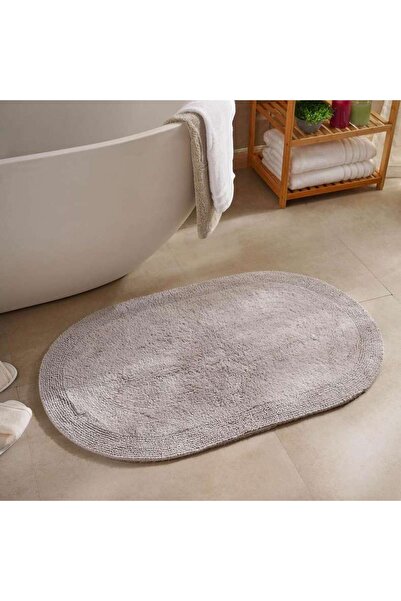 PAN HOME Hydrosoft Reversible Cotton Oval Bathmat 60x100cm - Silver Mist