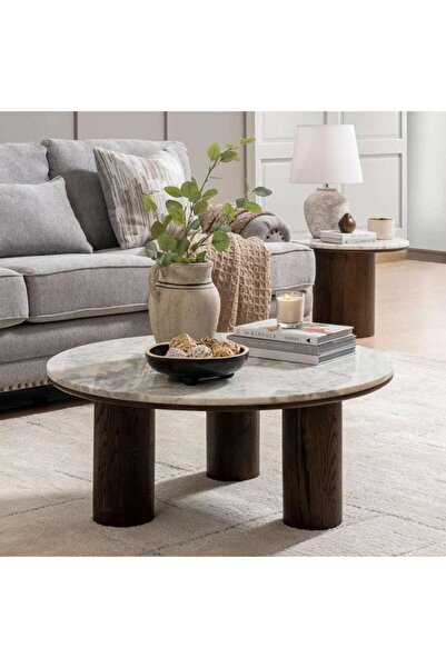PAN HOME Traosa Coffee Table Marble - White Brown