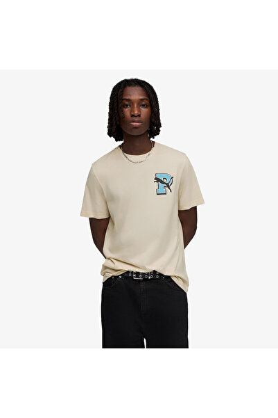 Puma Tricou alb cu imprimeu grafic pentru bărbați