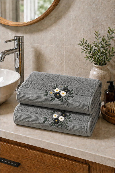 Vannes Home 100% bumbac, broderie colorată, set de 2 prosoape pentru mâini și...