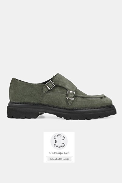 TUNAELLİ Men's Green Suede Genuine Natural Leather Size 39-45 Eva Sole Double...