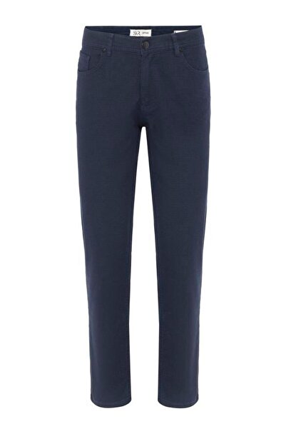 SÜVARİ Lacivert Slim Armürlü Pantolon