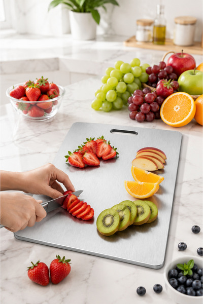 Generic 304 Stainless Steel Cutting Board – Heavy Duty Kitchen Chopping Board...