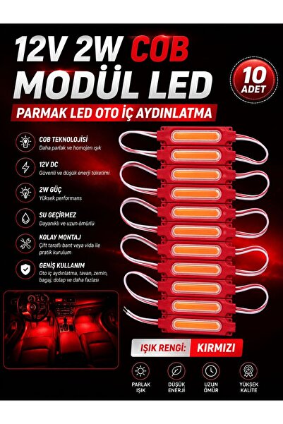 KUZEY AKSESUAR 12V 2W Cob Modül Led Parmak Led Oto İç Aydınlatma