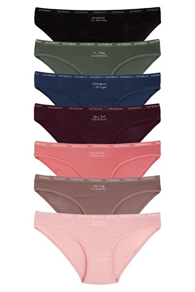 Dominant Chiloți de damă din bumbac colorați, tip BIKINI, pachet de 7