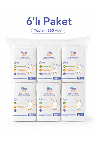 Baby&Me Temizleme Pamuğu 6lı Paket 360 Adet