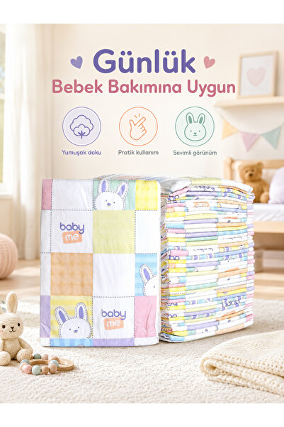 Baby&Me Pofuduk Alt Değiştirme Örtüsü 60x60 Cm 5 Adet