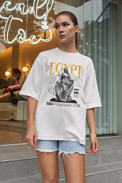 buzagi tasarım ürünleri Urban Oversize Unisex White T-Shirt