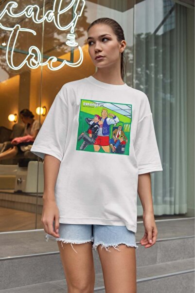 buzagi tasarım ürünleri Mxpx Oversize Fit Unisex White T-Shirt