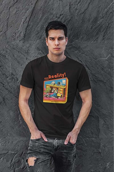 buzagi tasarım ürünleri Reality Unisex Black Regular T-Shirt