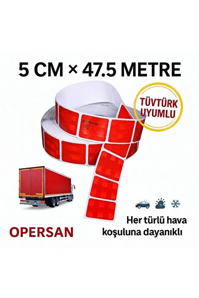 opersan شريط عاكس للضوء باللون الأحمر مجزأ إلى أجزاء